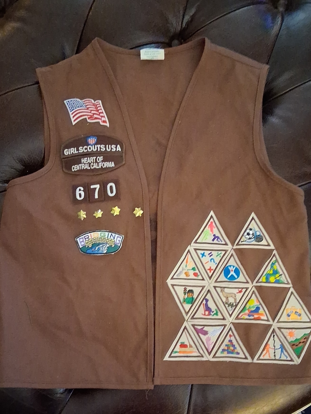 Girl Scouts USA Brown Vest